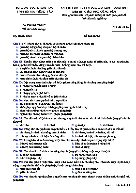 Đề thi thử THPT Quốc gia lần II môn Giáo dục công dân năm 2017 - Mã đề 02 - Sở GD & ĐT Bà Rịa - Vũng Tàu